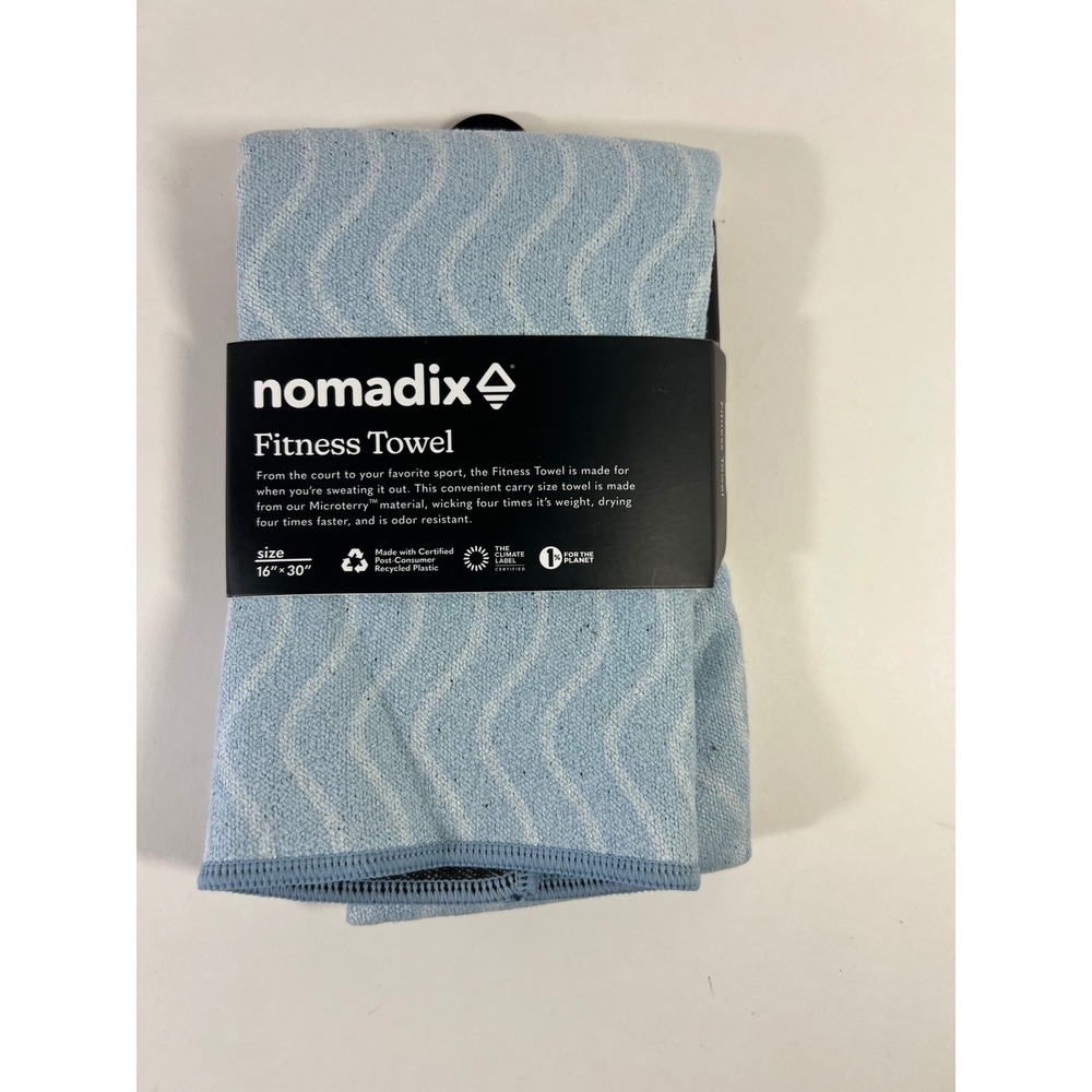 Nomadix Fitness Towel Regenerative Pale Blue Waves 16 x 30" NIP